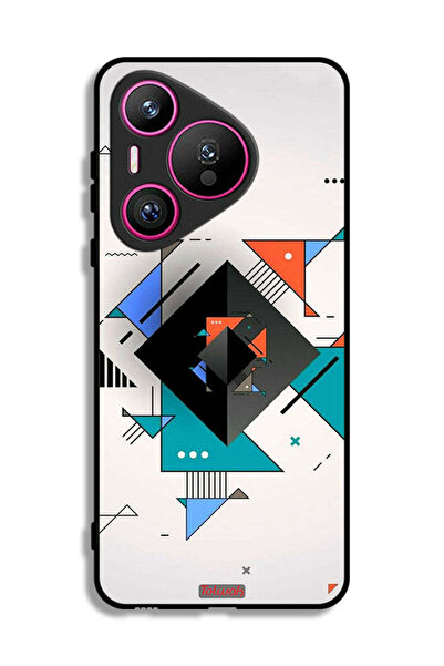 Tolwak غطاء حماية لهاتف هواوي بيورا 70 بأشكال مربعة ومثلثة ونمط تجريدي