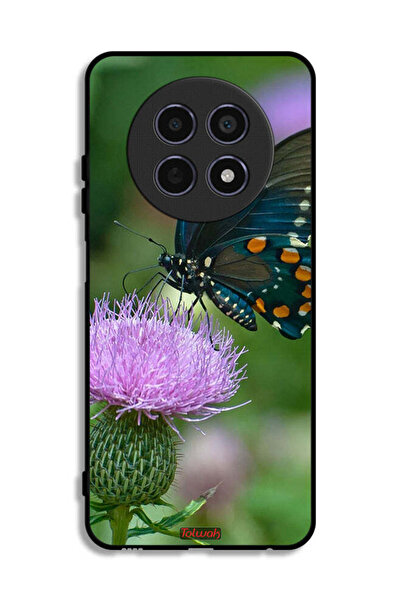 Tolwak Realme 12 5G Protective Case Cover Butterfly Sitting On Flower