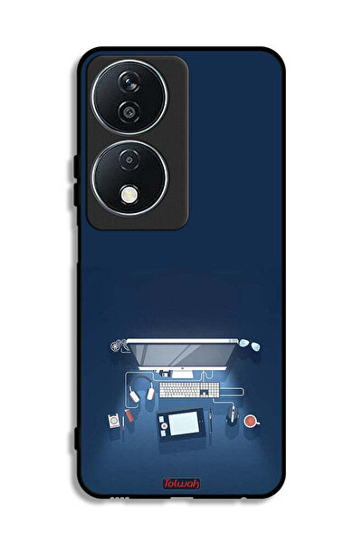 Tolwak غطاء حماية لجهاز Honor X7b 5G بتصميم فني على مكتب الكمبيوتر