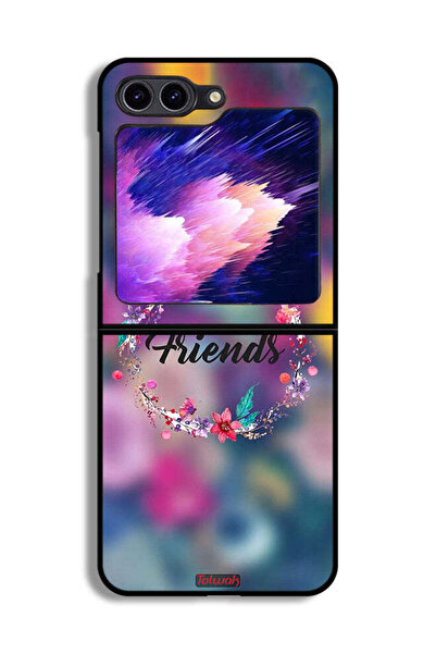 Tolwak غطاء حماية لهاتف Samsung Galaxy Z Flip6 بتصميم خاتم أصدقاء الزهور