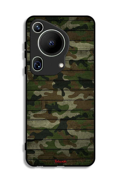 Tolwak غطاء حماية لهاتف هواوي بيورا 70 ألترا بنمط خشبي مموه