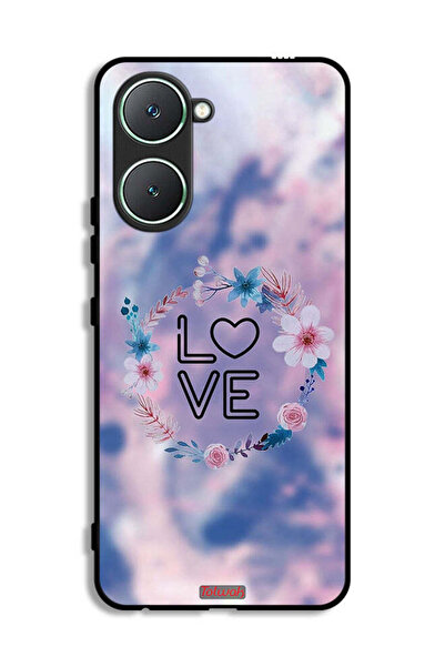 Tolwak غطاء حماية لهاتف Vivo Y03 4G برسومات زهور الحب وخاتم فني