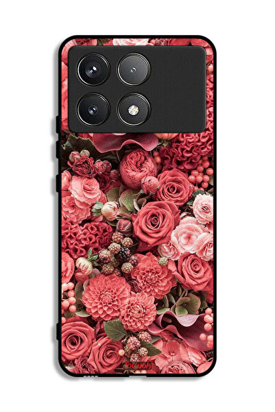 Tolwak Xiaomi Poco F6 Pro Protective Case Cover Peach Roses