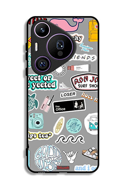 Tolwak غطاء حماية لهاتف هواوي بيورا 70 برو - ملصقات Good Vibes