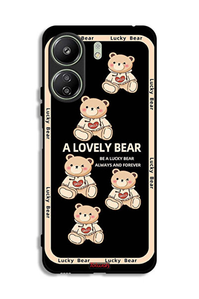 Tolwak غطاء حماية لهاتف شاومي ريدمي 13 سي بتصميم دب جميل