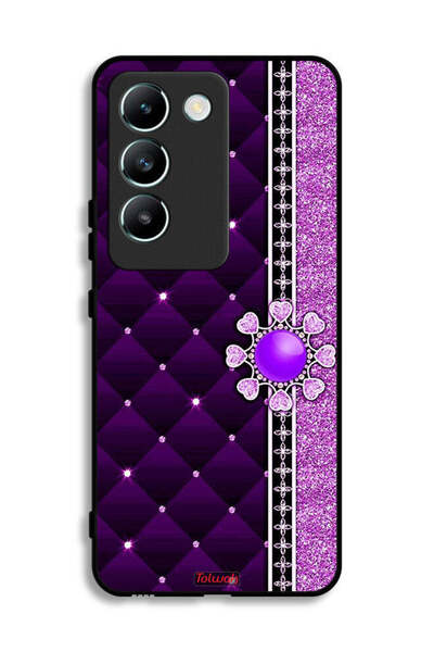 Tolwak غطاء حماية لهاتف Vivo V30 Lite 4G بنقشة قلوب لامعة