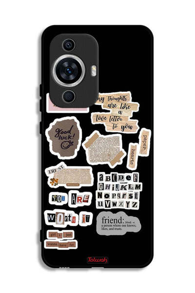 Tolwak غطاء حماية لهاتف هواوي نوفا 12 لايت مع ملصقات اقتباسات الحظ السعيد