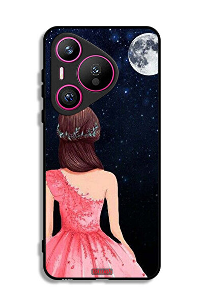 Tolwak غطاء حماية لهاتف هواوي بيورا 70 برسومات فتاة وقمر