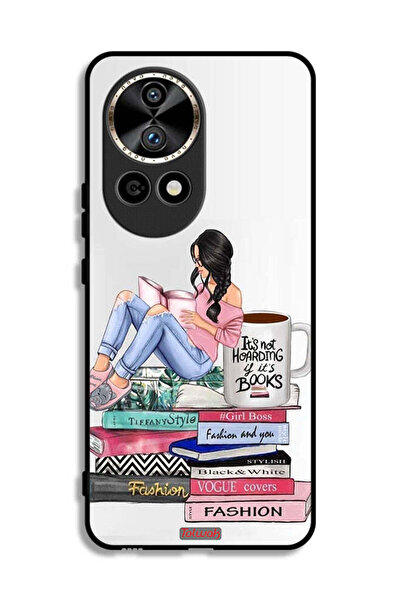 Tolwak Huawei nova 12 Pro 5G Protective Case Cover Girl And Fashion Books Art