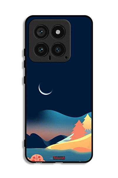 Tolwak Xiaomi 14 Protective Case Cover Moon Abstract Drawing Art
