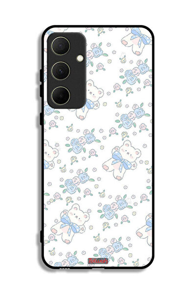 Tolwak غطاء حماية لهاتف سامسونج جالاكسي A35 5G مع رمز دب تيدي لطيف وزهور