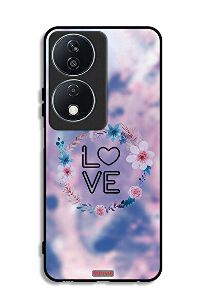 Tolwak غطاء حماية لهاتف Honor X7b 5G برسومات زهور الحب وخاتم فني