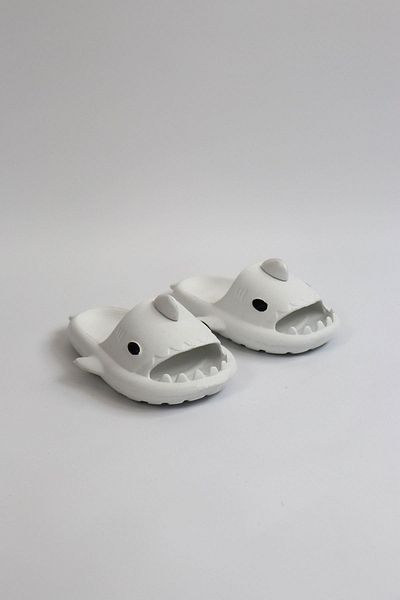 Celira Hs00 Shark White Unisex Full Orthopedic Slippers Shark Slides