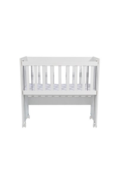 Nichiduta Patut din lemn Nichiduta Mini Cot White cu laterala culisanta,somiera reglabila pe 4 nivele de inalt