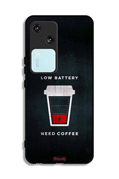 Tolwak Vivo S18 5G Protective Case Cover Low Battery Need Coffee