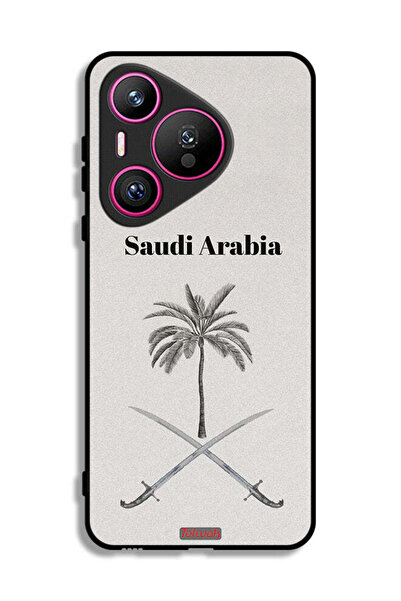 Tolwak غطاء حماية لهاتف هواوي بيورا 70 - لوحة فنية لعلامة المملكة العربية الس...