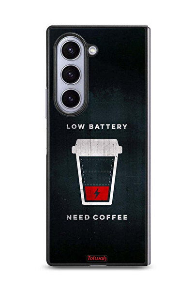 Tolwak غطاء حماية لهاتف Samsung Galaxy Z Fold6 - بطارية منخفضة - يحتاج إلى قهوة