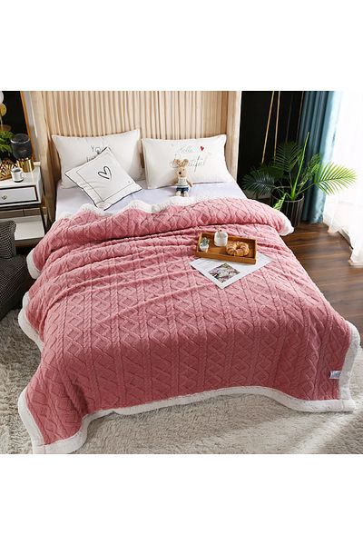 Generic Luxurious Extra Thick Reversible Jacquard Sherpa Blanket Factory OME Warm Soft Plush TAFU Fleece Jac