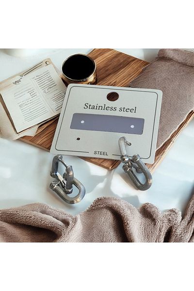 İNN JEWELLERY Steel Earrings Tarnish-Free Antiallergic Double Figured (2 Years Importer Guarantee)