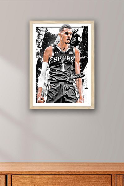 Saturn Victor Wembanyama Framed Painting - San Antonio Spurs Nba Poster Painting