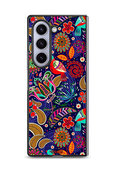 Tolwak غطاء حماية لهاتف سامسونج جالاكسي زد فولد 6 بنقشة طيور وزهور