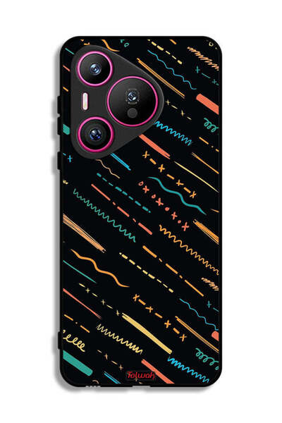 Tolwak غطاء حماية لهاتف هواوي بيورا 70 بنمط خطوط تجريدية X