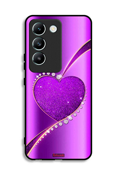 Tolwak Vivo V30 Lite 4G Protective Case Cover Glitter Heart