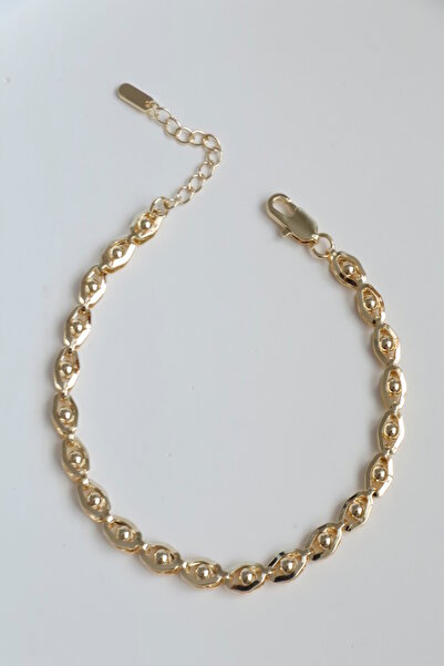 DEMOKAN Kadın Bileklik Kararmaz 14k Altın Renk Vip Seri İthal Göz Zincir Bile...