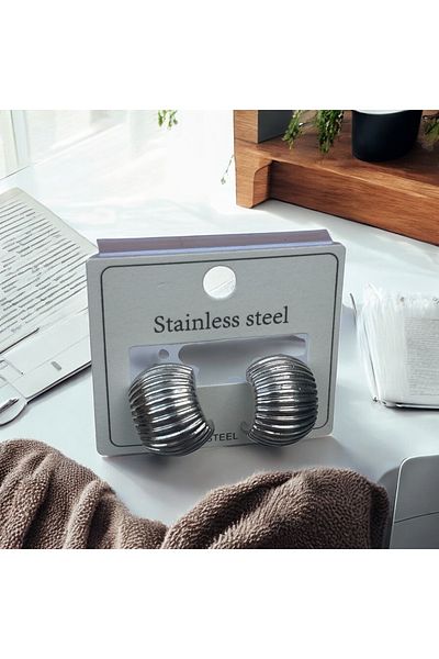 İNN JEWELLERY Steel Earrings Anti-Tarnish Anti-Allergic Vintage Figured (2 Years Importor Warranty)