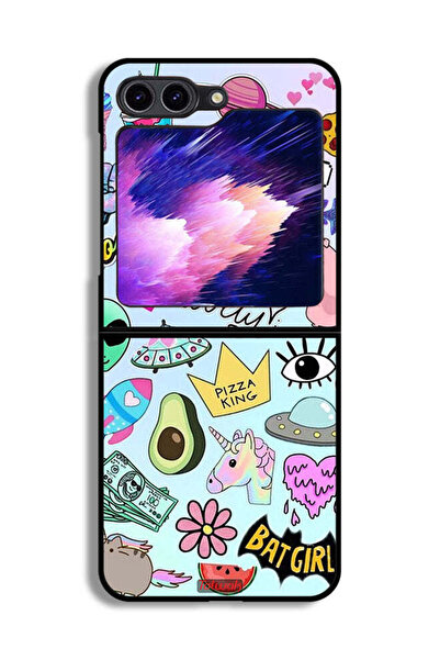Tolwak غطاء حماية لهاتف Samsung Galaxy Z Flip6 بملصقات جميلة