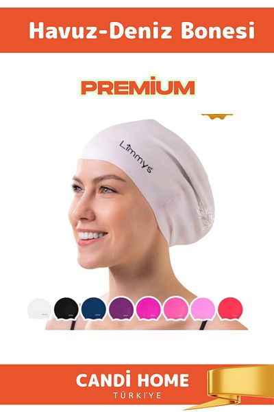 HOBİ CONDİ New Generation Trend Waterproof Silicone Swimming Pool Sea Cap Swimming Cap