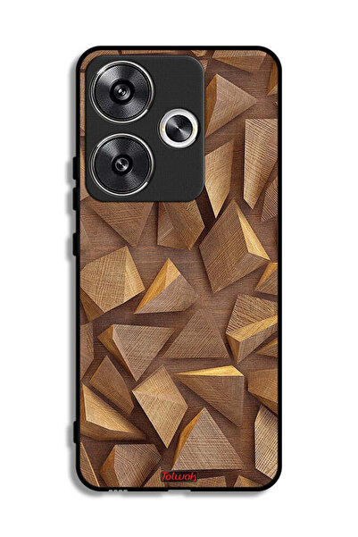 Tolwak غطاء حماية لهاتف Xiaomi Poco F6 5G بتصميم قطع خشبية فنية