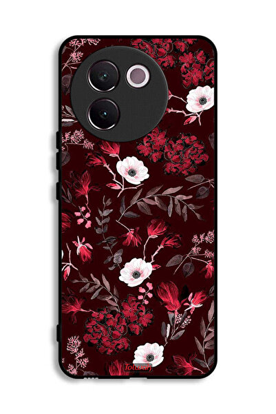 Tolwak Vivo V30e 5G Protective Case Cover Small Flowers And Tropical Leaves