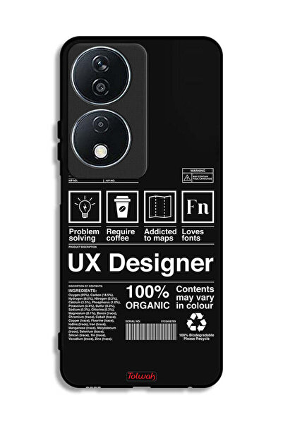 Tolwak غطاء حماية لهاتف Honor X7b 5G، ملصق مصمم تجربة المستخدم