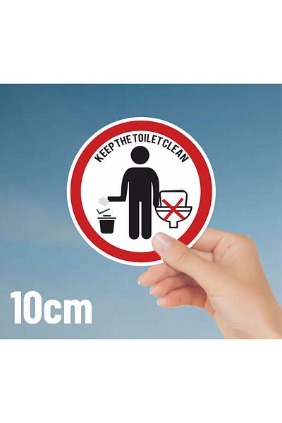 zafrakreklam Wc Toilet Warning Diversion Sticker Foil 12 Pieces 10 cm