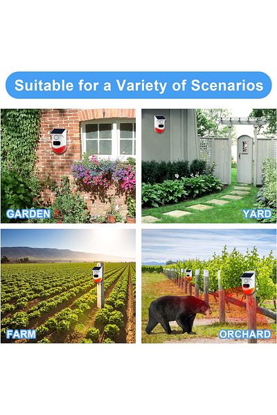 divendi-ro Alarm with PIR motion detector, solar or USB powered, IP65, app control, white-red