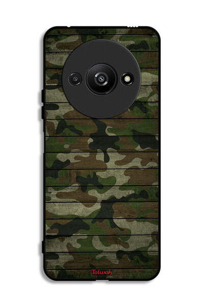 Tolwak Xiaomi Redmi A3 4G Protective Case Cover Camouflage Wooden Pattern