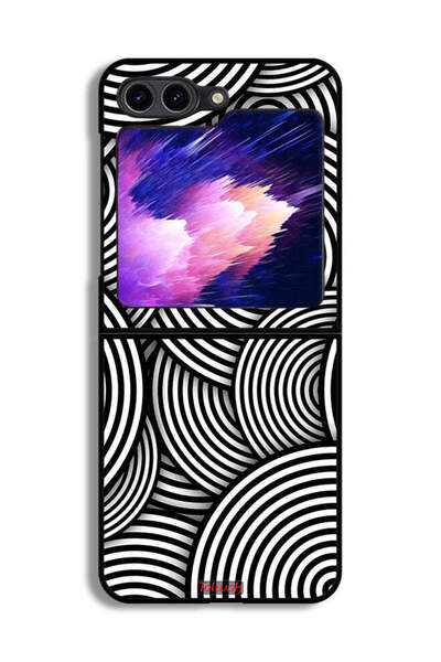 Tolwak غطاء حماية لهاتف Samsung Galaxy Z Flip6 بنمط دوائر وهمية