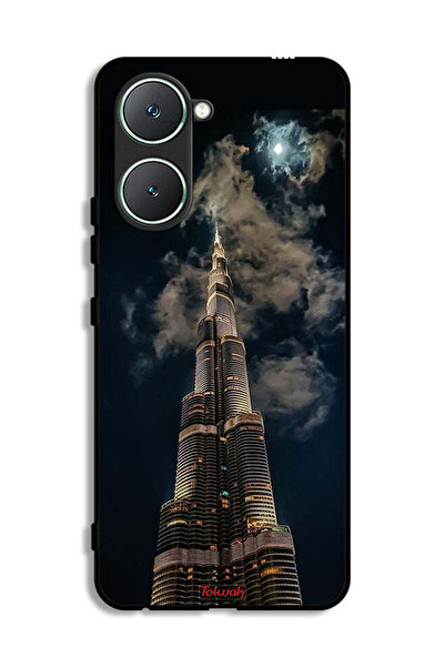 Tolwak Vivo Y03 4G Protective Case Cover Burj Khalifa In Night