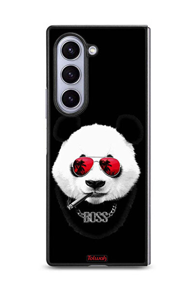 Tolwak غطاء حماية لهاتف سامسونج جالاكسي زد فولد 6 بتصميم بوس باندا