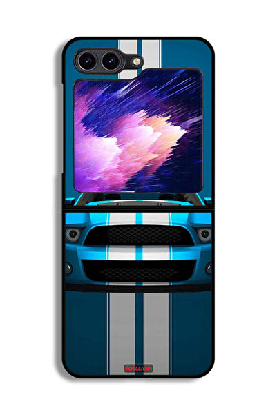 Tolwak غطاء حماية لهاتف Samsung Galaxy Z Flip6 بتصميم سيارة فنية تجريدية