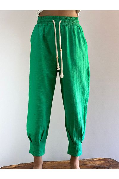 Gönülden Tasarım Green Elastic Shile Diaper Pull-Up Women's Pants Size S