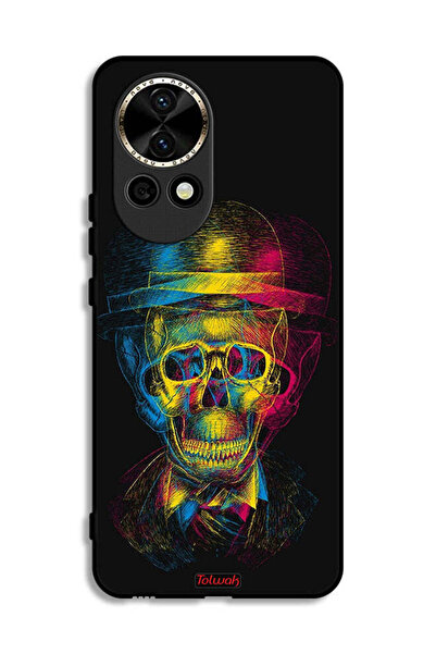 Tolwak غطاء حماية لهاتف هواوي نوفا 12 5G بتصميم جمجمة وقبعة ملونة وفن خيالي