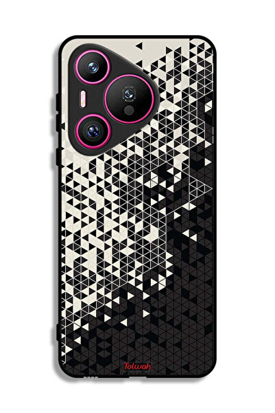 Tolwak غطاء حماية لهاتف هواوي بيورا 70 بنمط مثلث فني رقمي