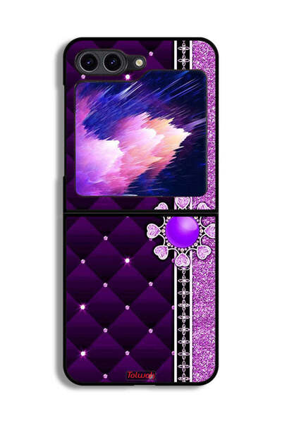 Tolwak غطاء حماية لهاتف Samsung Galaxy Z Flip6 بقلوب لامعة