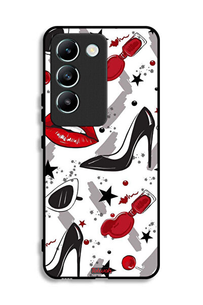 Tolwak Vivo V30 Lite 4G Protective Case Cover Lipstick And Shoes Art