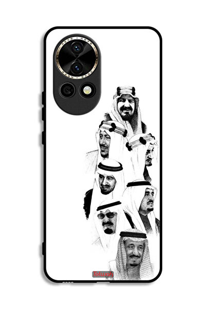 Tolwak غطاء حماية لهاتف هواوي نوفا 12 5G، رسم ملوك السعودية، أبيض وأسود