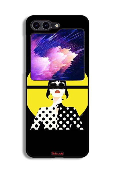 Tolwak غطاء حماية لهاتف Samsung Galaxy Z Flip6 بتصميم فتاة أنيقة