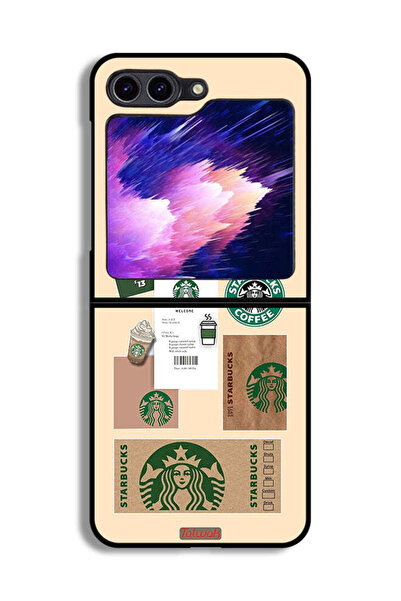 Tolwak غطاء حماية لهاتف Samsung Galaxy Z Flip6 بملصق قهوة