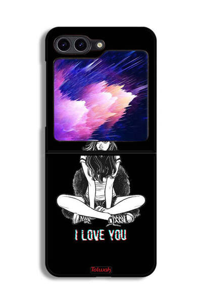 Tolwak غطاء حماية لهاتف Samsung Galaxy Z Flip6 - رسم "أحبك"